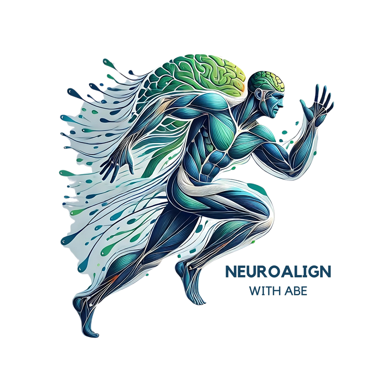 NeuroAlignWithAbe circular logo featuring a stylized brain and neural connections